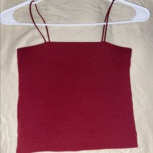 American eagle burgundy crop tank top